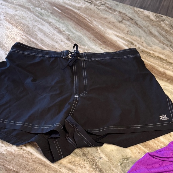 Purple Tankini Swim Top with Black Swim Shorts - Picture 5 of 6